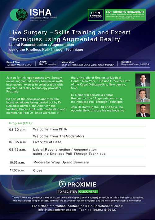 Live Surgery – Skills Training and Expert
Techniques using Augmented Reality